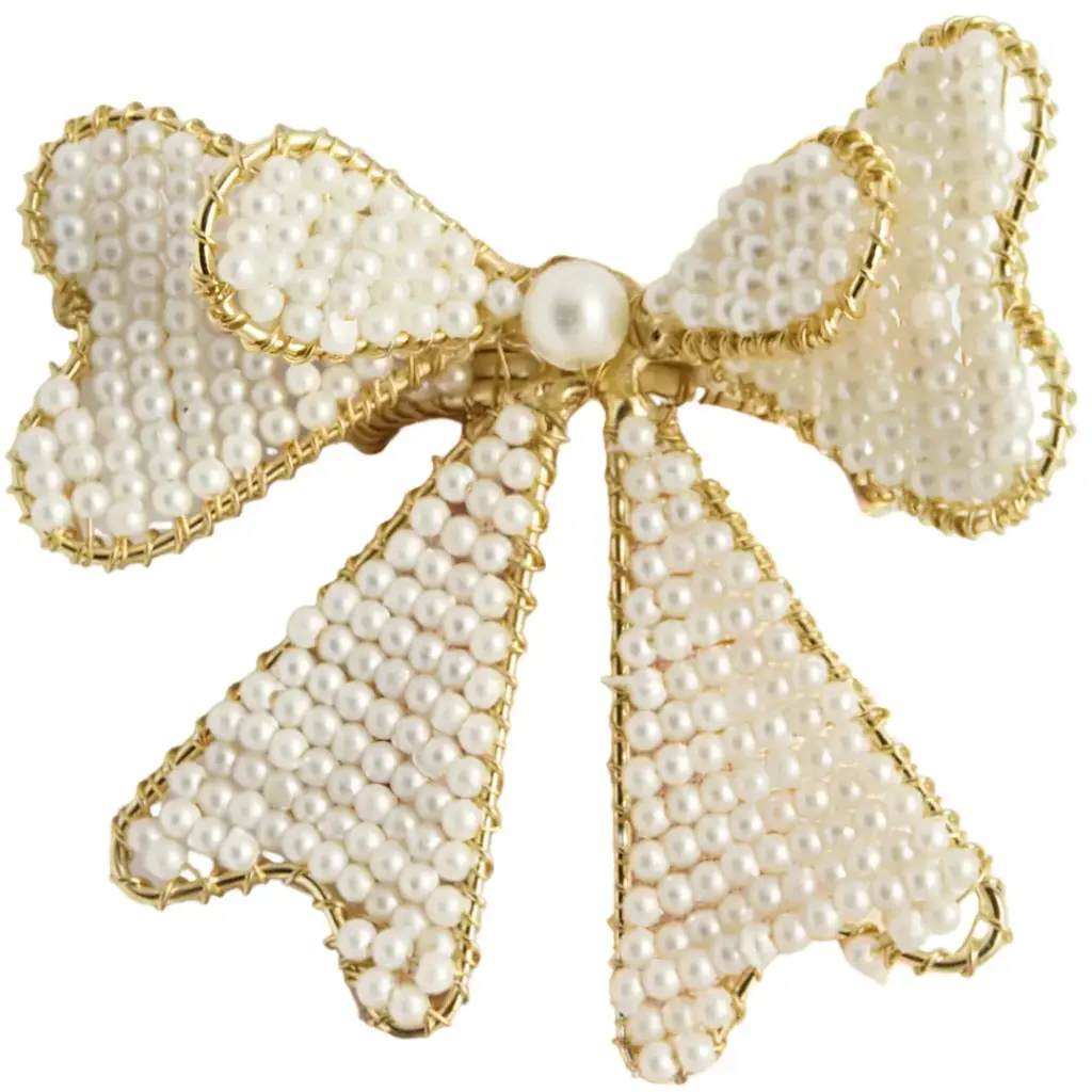 Bow Napkin Ring White 1pc | Dwellings Home Trinidad